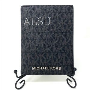 Michael Kors MD Passport Case Leather Black Logo